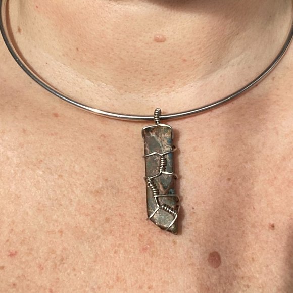 ๐ 3 for $45 Imperial Jasper Wire Wrapped Pendant - Picture 3 of 4